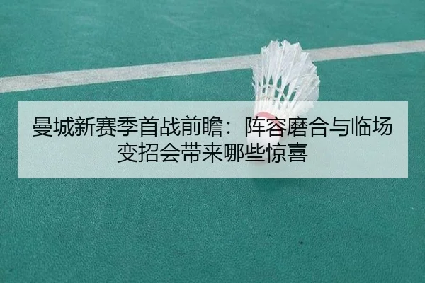 曼城新赛季首战前瞻：阵容磨合与临场变招会带来哪些惊喜 | kaiyun